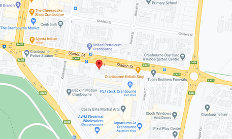 Map for Cranbourne clinic